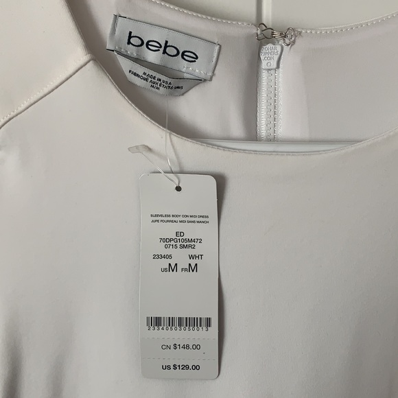 White Bebe Midi Body-con Dress - Picture 3 of 3